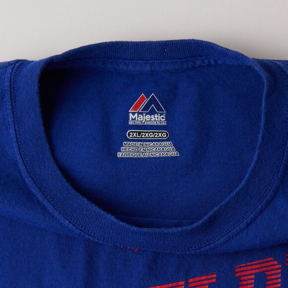 Majestic Philadelphia 76ers T-Shirt Mens 2XL Blue NBA Basketball Graphic Tee - Picture 6 of 7